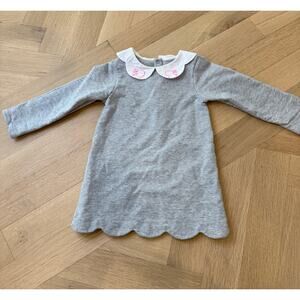 Jacadi - Grey Knit Dress w/ Pink Bunny& White collar - 36month